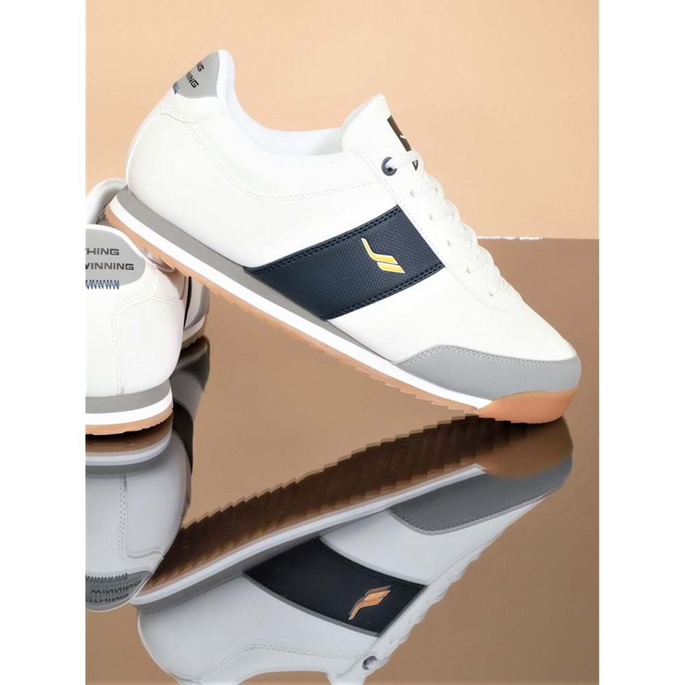 Lescon 0869 Flınt Anatomik Tabanlı Erkek Sneakers Spor Ayakkabı - Beyaz Lacivert - 40