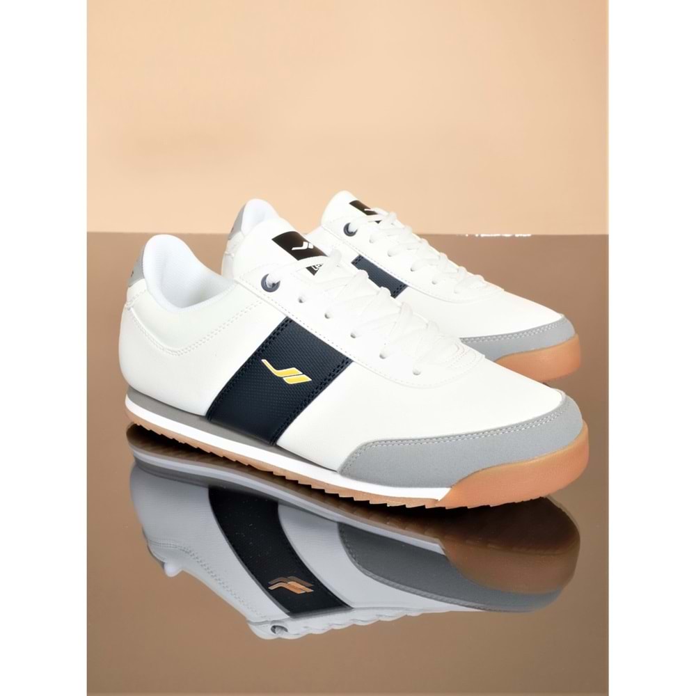 Lescon 0869 Flınt Anatomik Tabanlı Erkek Sneakers Spor Ayakkabı - Beyaz Lacivert - 40