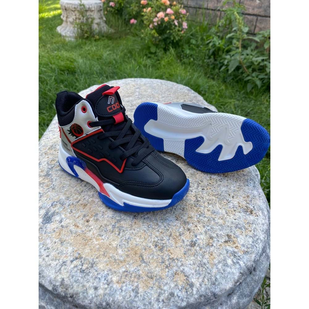 Cool 1196 London Boğazlı Spor Ayakkabı - Siyah Beyaz - 33 - BTMK01196-Siyah Beyaz-33