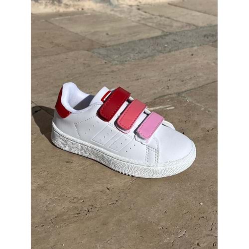 Mevsimlik Çocuk Spor Ayakkabı - Beyaz Pembe - 34 - BTMK01258-Beyaz Pembe-34