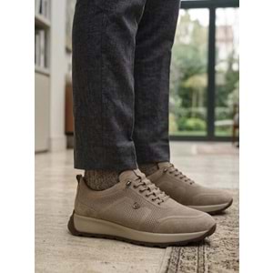 Hakiki Deri Günlük Spor Ayakkabısı - Bej - 40 - BTMK01328-Bej-40