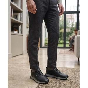 Hakiki Deri Günlük Spor Ayakkabısı - Siyah - 40 - BTMK01328-Siyah-40