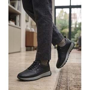 Hakiki Deri Günlük Spor Ayakkabısı - Siyah - 40 - BTMK01328-Siyah-40