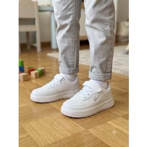 Pabuçhan Unisex Çocuk Cırt Cırtlı Günlük Spor Ayakkabı - Beyaz - 30 - BTMK01330-Beyaz-30