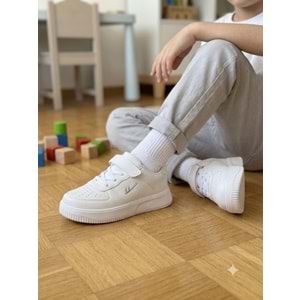 Pabuçhan Unisex Çocuk Cırt Cırtlı Günlük Spor Ayakkabı - Beyaz - 30 - BTMK01330-Beyaz-30